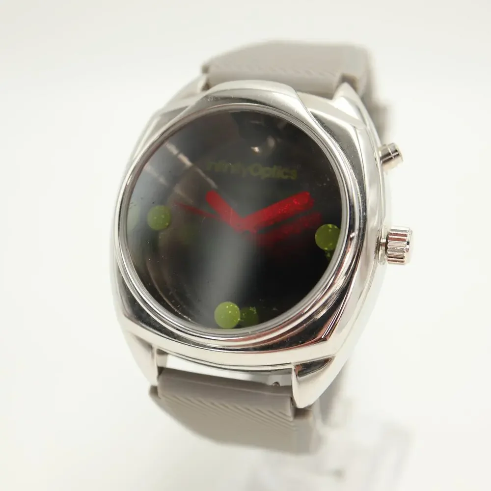 Can You Imagine Infinity Optics Mirror Black Light 45mm Watch Retro WORKING